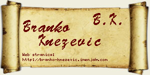 Branko Knežević vizit kartica